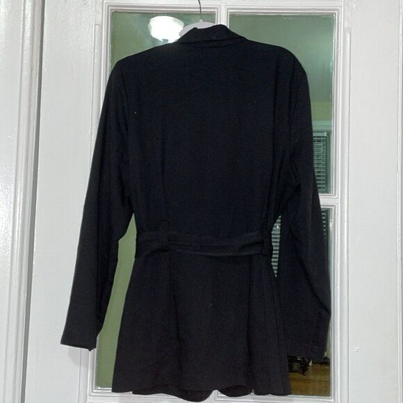 Karin Morgan collection vintage black belted blazer suit jacket size medium - Picture 5 of 14